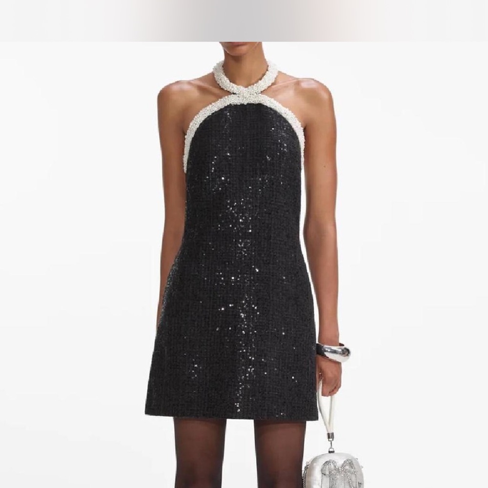 Self-Portrait halter mini dress